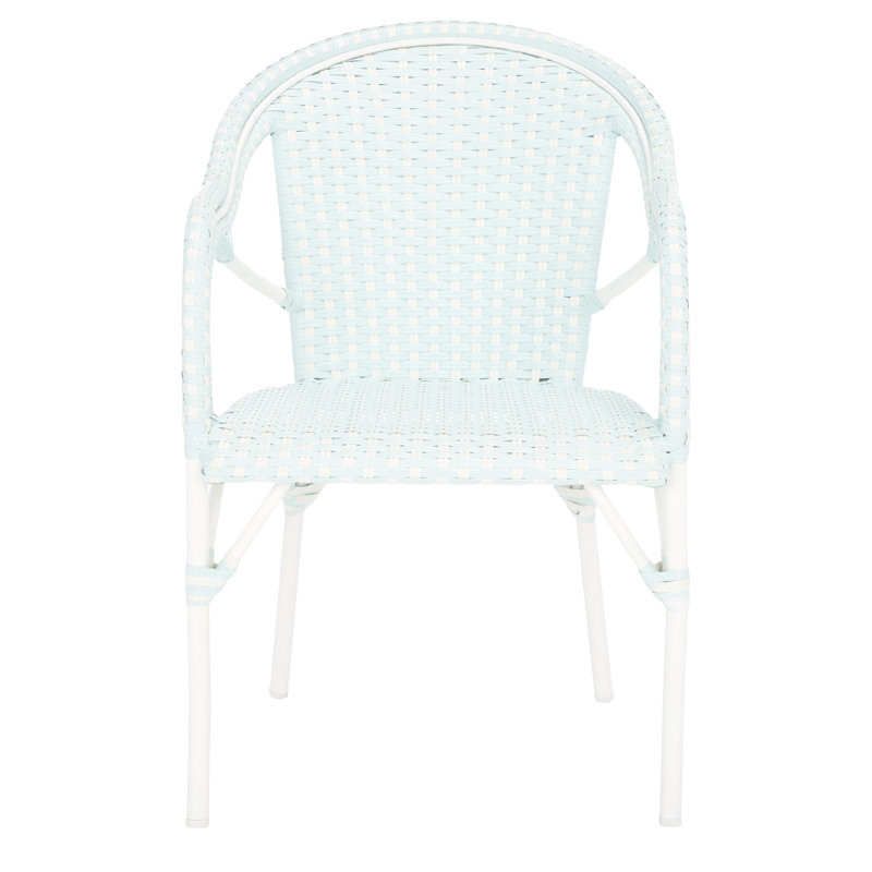Fauteuil Pawel, Bleu pastel / Blanc, Blanc