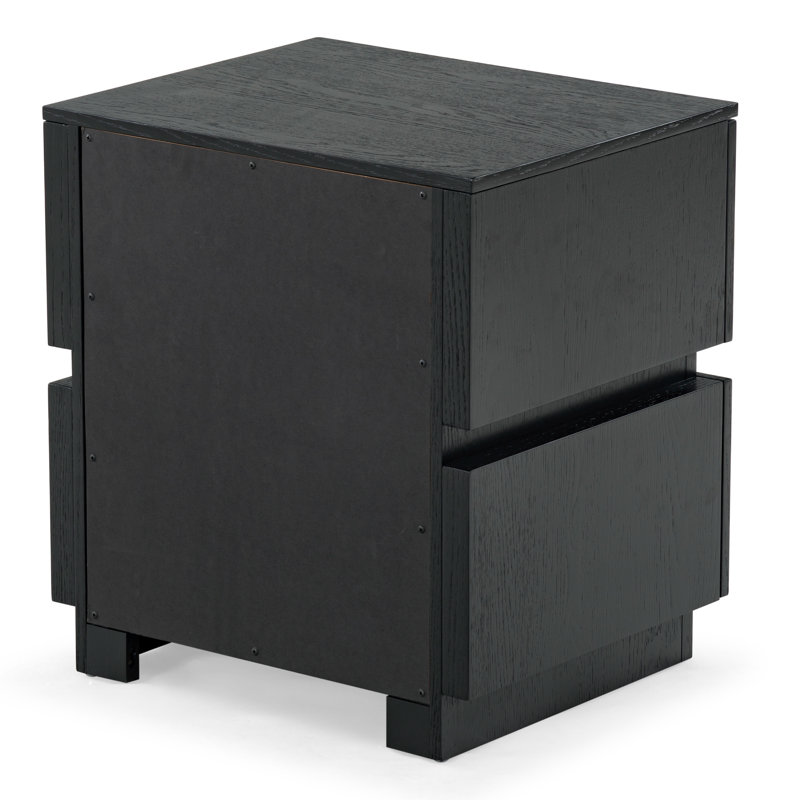 Titus 2 Drawer Nightstand, Black