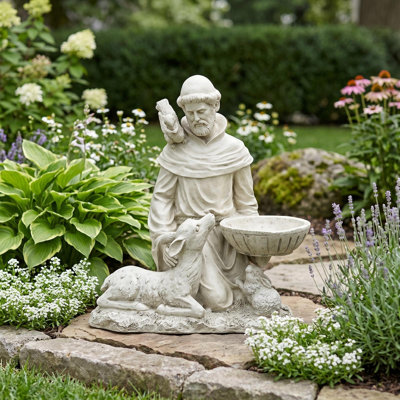 Saint Francis Feeds The Animals Garden Statue