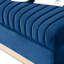 Canapé de salon moderne en velours bleu 3 avec capitonnage à canaux verticaux et fabrication solide - 3 pour appartement, rembourrage en bois et mousse douce