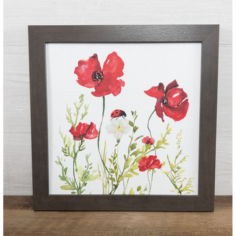 " Red Floral With Ladybug "