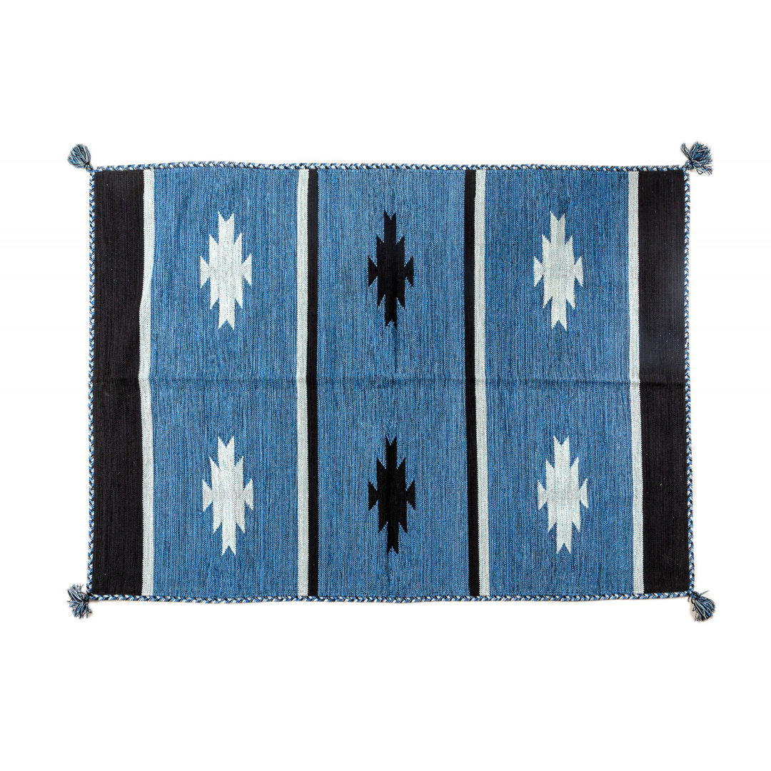 Bernal Chicago Kilim Cotton Blue Rug