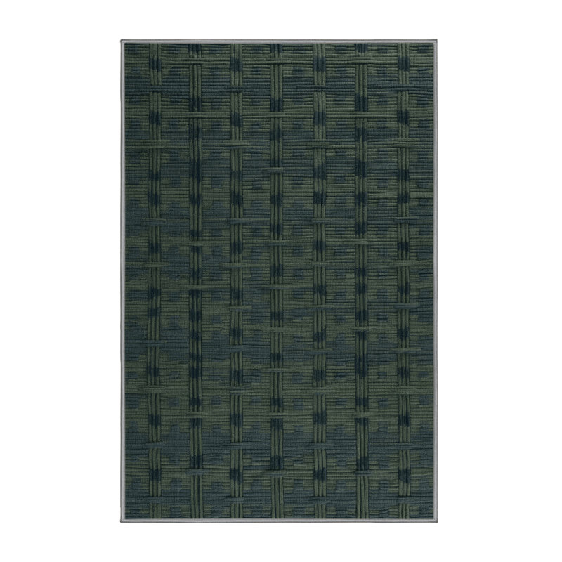 Machine Washable Trellis Gray Area Rug, Rectangle 7' x 9'