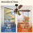  Cissline 52" Enclosed Farmhouse Ceiling Fan with Light Kit and Remote Control for Bedrooms/Dining Rooms