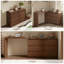 Ensemble coiffeuse réglable en bois massif avec tabouret rembourré et miroir sur pied