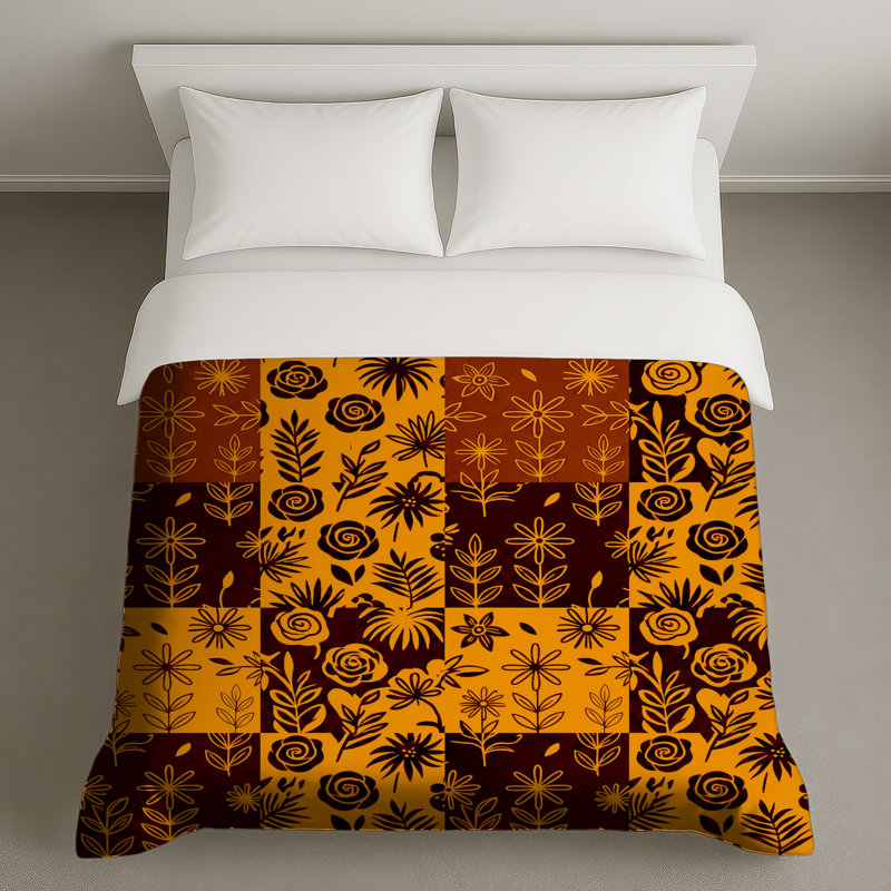 Floral Patchwork Pattern Duvet Covers, Twin