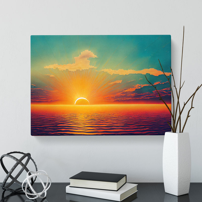 Glorious Watercolour Sunset Vol.1 - Wrapped Canvas, 35cm H x 50cm W x 3cm D