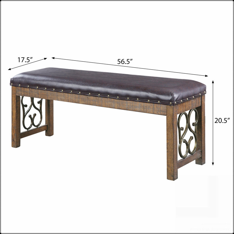 Banc avec garniture cloutée
