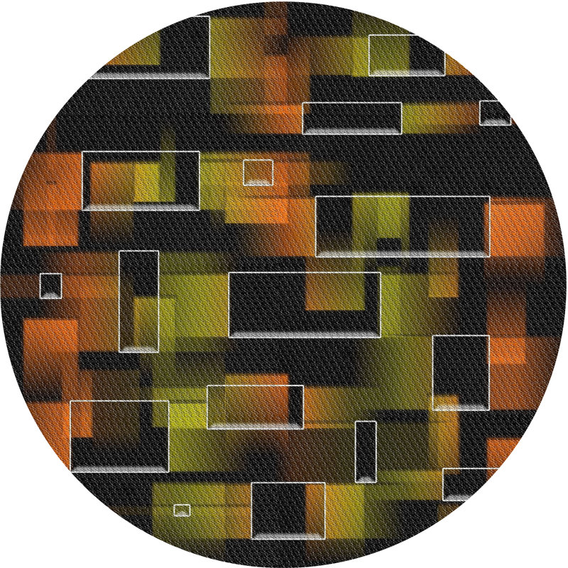 Tapis vert / noir Power Loom, Rond 8 pi