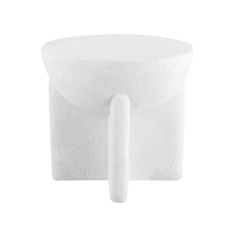 Table d'appoint et tabouret de jardin 16,25 po Brady, Blanc givré