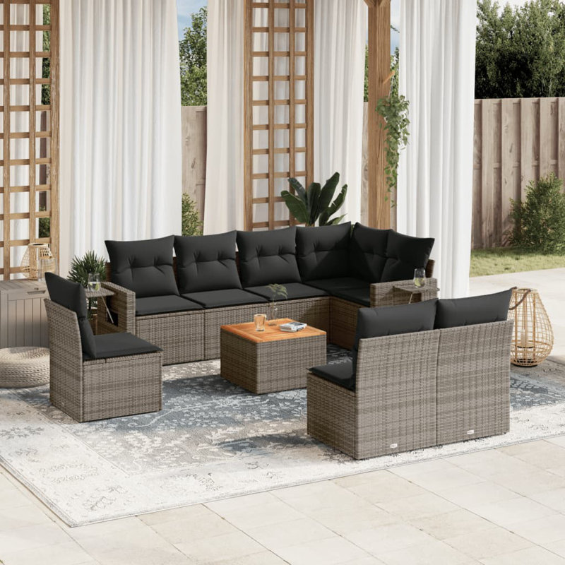 Vidaxl Garden Sofa Set Grey