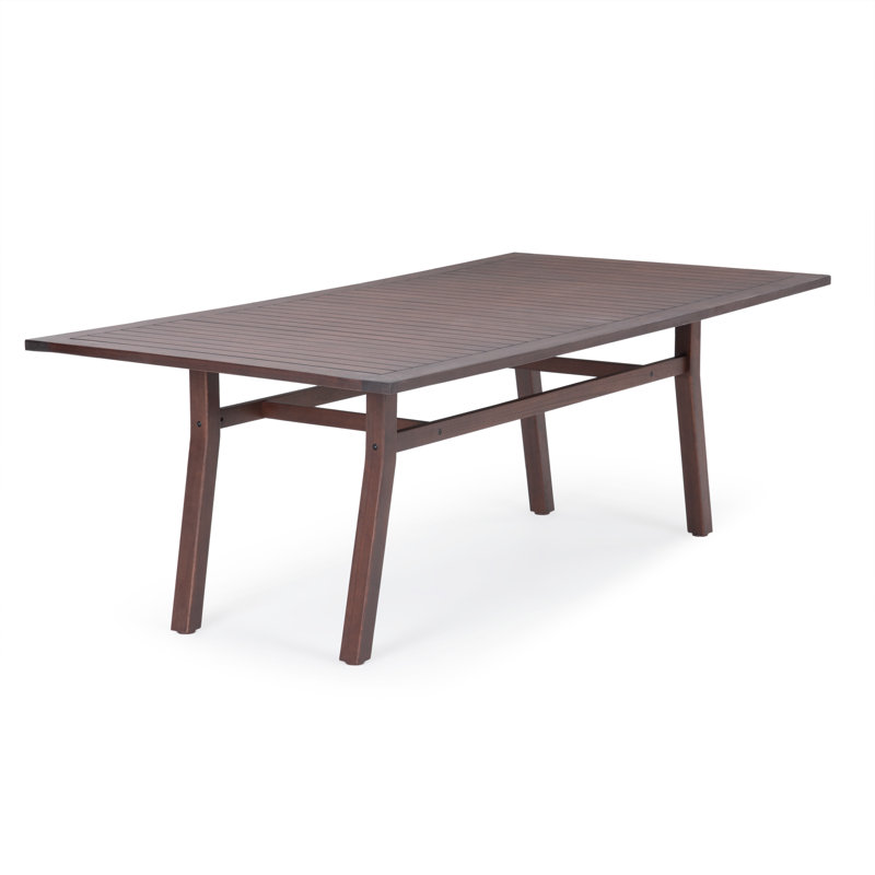 Minhaj Rectangular Eucalyptus Outdoor Dining Table With Umbrella Hole , 90'' in. W 43'' in. D