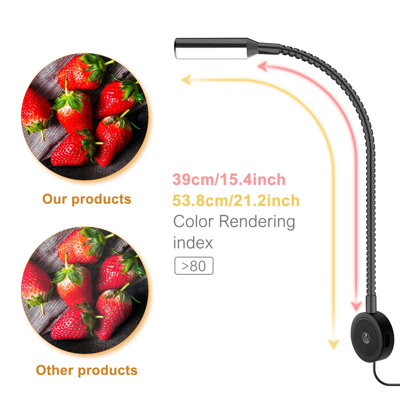 Flexible Gooseneck Bedside Reading Light Brightness Adjustable With Usb/Type-C Charging Ports, Etl-Listed Led Driver