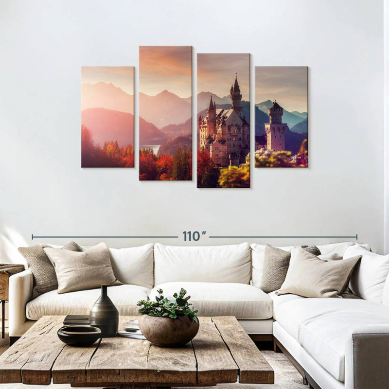 Lilie Majestic Neuschwanstein Castle, H 48 po x l 75 po