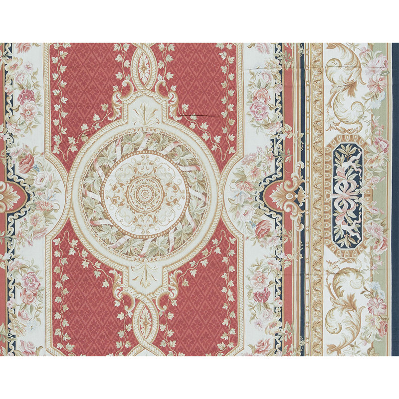 Hand-Knotted High-Quality Navy and Red Area Rug