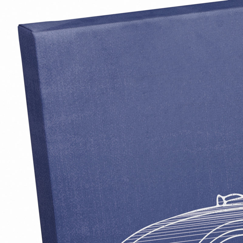 Art sur toile croquis de voiture Flara, H 16 po x l 20 po x P 1,25 po, Bleu