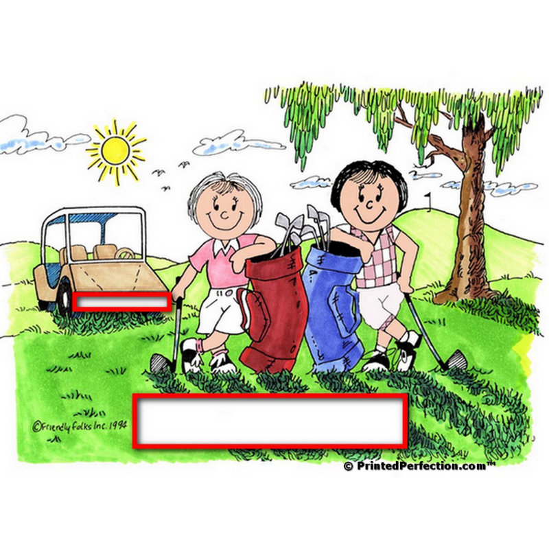 Personnalisé Golfing Buddies - Porte-clés en acrylique féminin et féminin, Oui