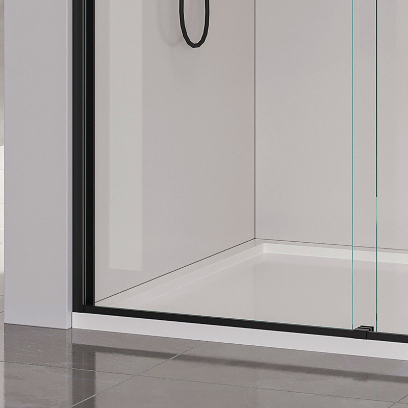 56-60*72 Inch Frame Double Sliding Soft-Close Shower Doors, Bathroom Sliding Shower Door,  (6Mm) Thick Sgcc Tempered Glass Door For Bathroom Door