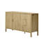 Buffet U-Style moderne à motif de vagues avec 3 tiroirs, grande armoire de rangement avec crochets et pieds centraux supplémentaires, idéal pour le salon, l'entrée, le couloir.-331060477