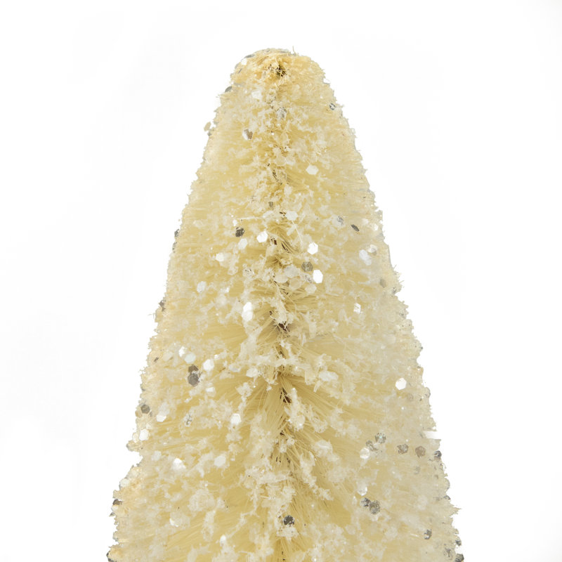 Décoration de Noël en sisal crème scintillante, 11,5 po x 5 po