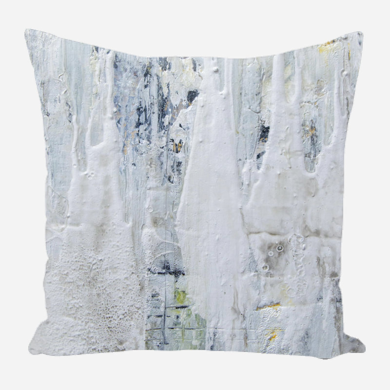 Gypsy Linen Pillow Cover & Insert, 15" x 15", Gray Abstract, Square