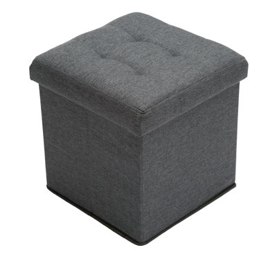 38cm Square Footstool Ottoman with Storage