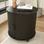 Ensemble de 2 tables de bout cylindriques de style Mid-Century moderne avec station de charge intégrée et porte coulissante, table de chevet ronde à 2 niveaux avec ports USB, table de chevet pour le salon et la chambre à coucher-740577936-740577943