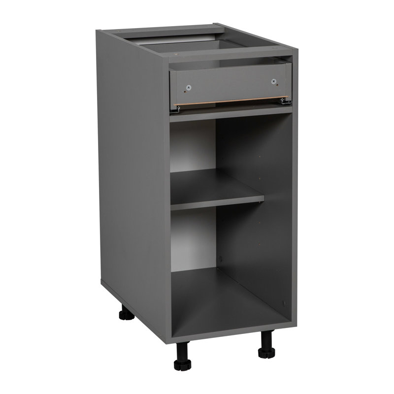 Armoire 12 po avec porte simple et tiroir simple gris, H 34,5 po x l 12 po, Gris