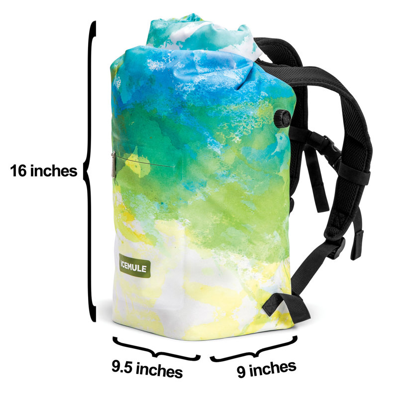 IceMule Coolers 15 Quarts Backpack Cooler, Green/Yellow