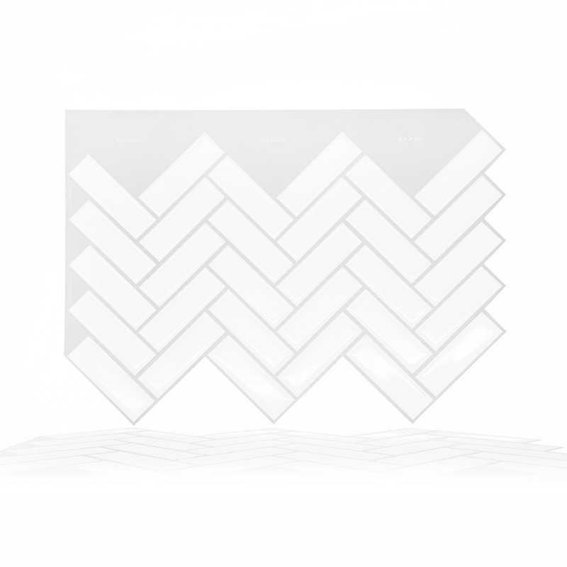 20.32cm W x 28.19cm L Gel Peel and Stick Subway Tile