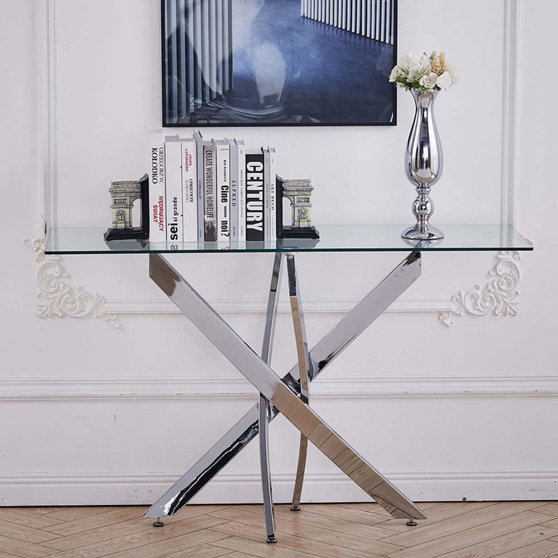 Kelsi 120cm Glass Top Console Table