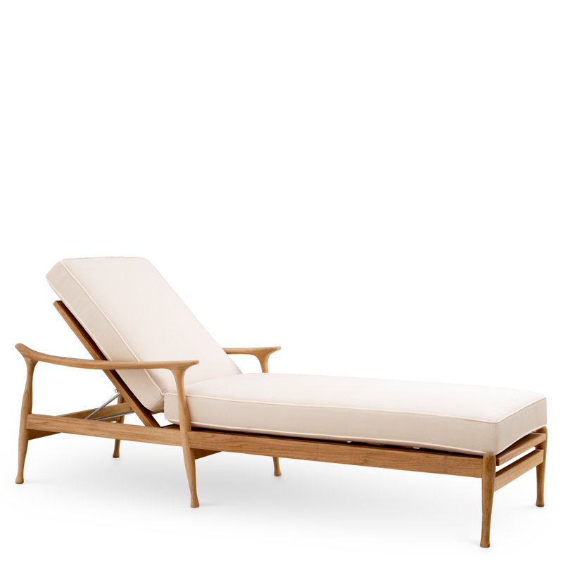 Manzo Outdoor Teak Chaise Lounge