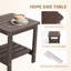 Table d'appoint extérieure en PEHD à 2 niveaux, table de bout à lattes toutes saisons, capacité de 360 lb pour le jardin, la piscine et le patio-1632230854