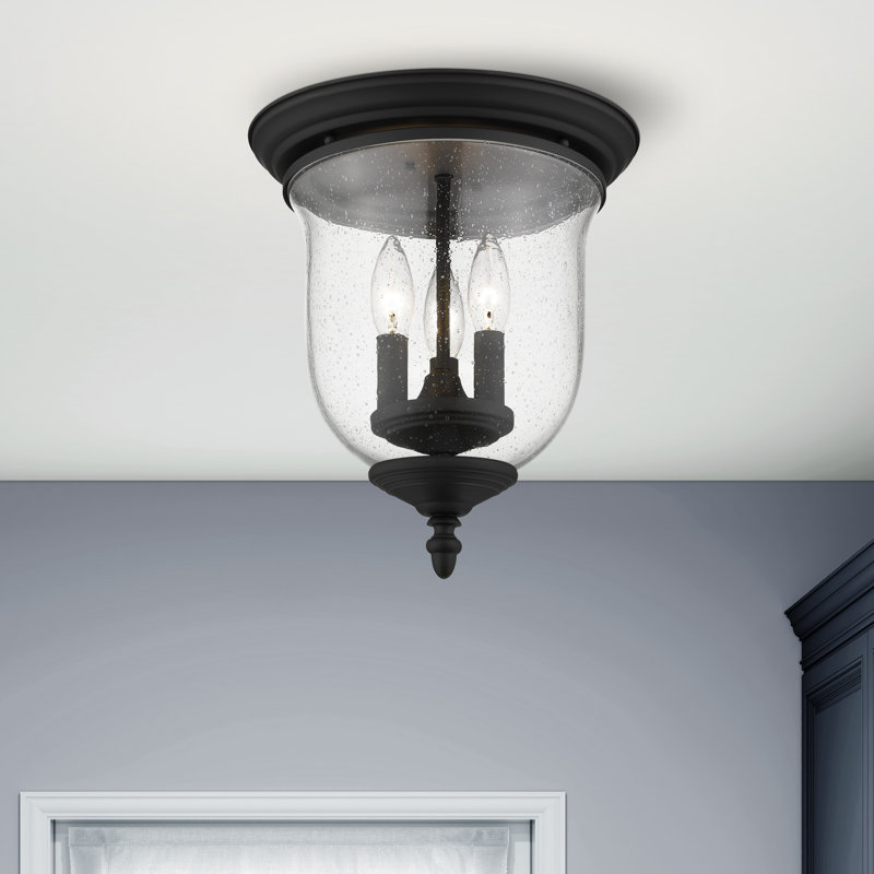 Plafonnier encastré 3 lumières 11,5 po Aaven, Noir