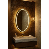 Infinity Rectangle Solid Wood Lighted Mirror