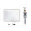Lavabo de salle de bain rectangulaire encastrable blanc avec drain escamotable l 18,25 po x P 13 po
