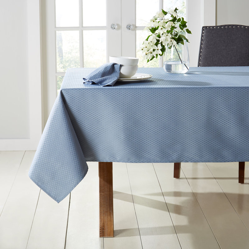 Behling Geometric Tablecloth, Blue, Rectangular 160" x 60"