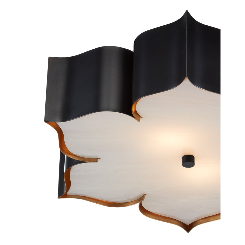 Grand Lotus 2 - Light Flush Mount, Satin Black/Contemporary Gold