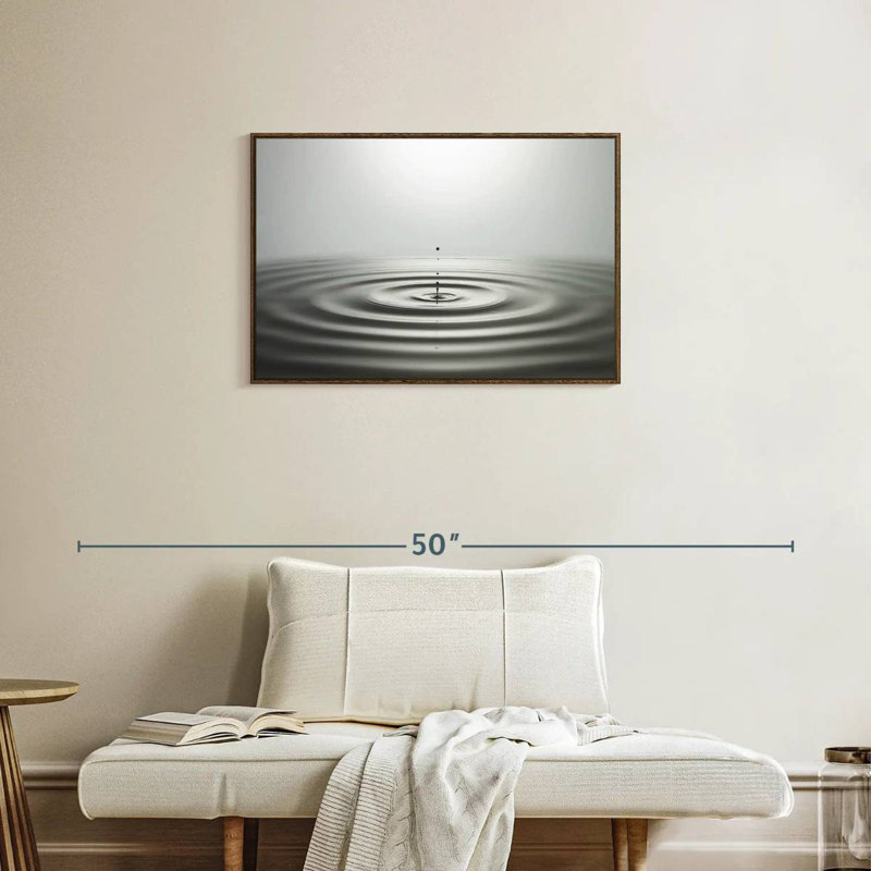 Ondulation de gouttelettes d'eau, Cadre flottant noyer, 31 po x 21 po