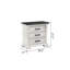 Table de chevet 3 tiroirs blanc antique style transitionnel