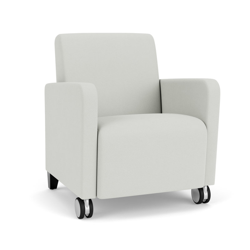 Fauteuil d'invité de réception Ravenna, Bois noir, Ombre portes ouvertes, Avec des roulettes