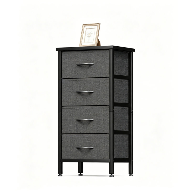 40 cm W Chest of 4 Drawers, Black