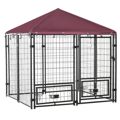 Chenil intérieur / extérieur en métal pour chien