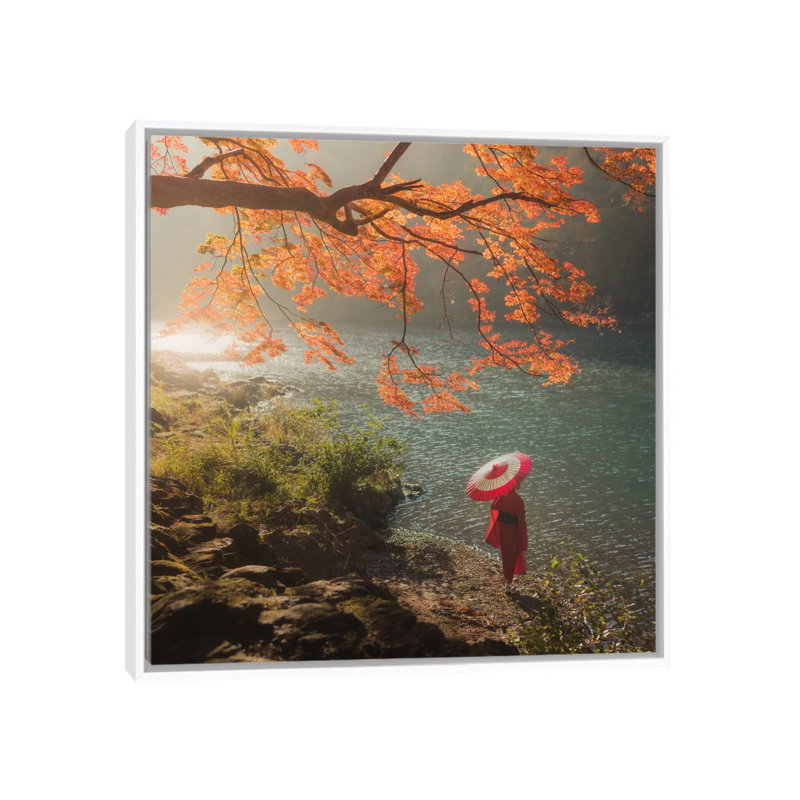 Autumn In Japan XVII by Daniel Kordan - Print on Canvas, White Framed, 66.04 cm H x 66.04 cm W
