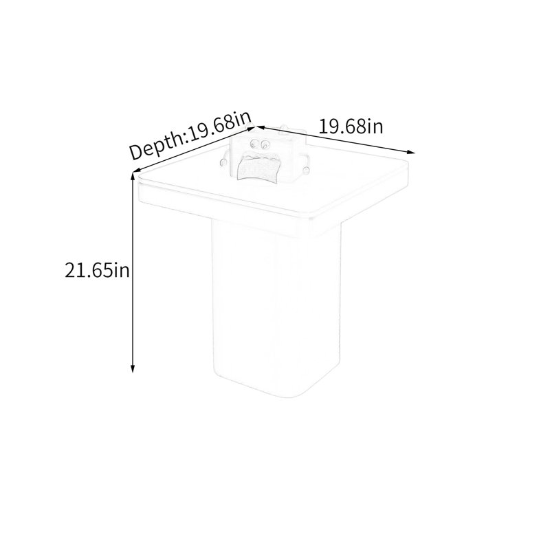 Osée, H 21,65 po x L 19,68 po x l 19,68 po, Noir