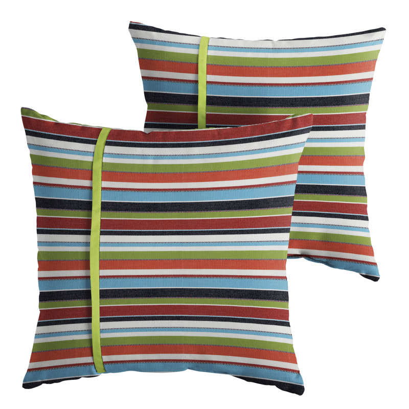 Coussin intérieur / extérieur Calvert, 22 po x 22 po, Carrousel à rayures confettis Sunbrella