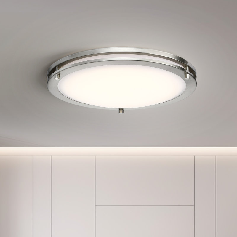 Plafonnier encastré 2 lumières Makayiah, Nickel brossé