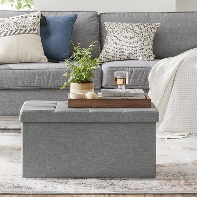 Banc de rangement avec repose-pieds pliant