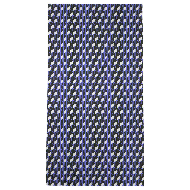 Serviette de bain à rayures géométriques classique, bleu