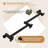 16" Shower Head Extension Arm Matte Black Adjustable Shower Arm Extender